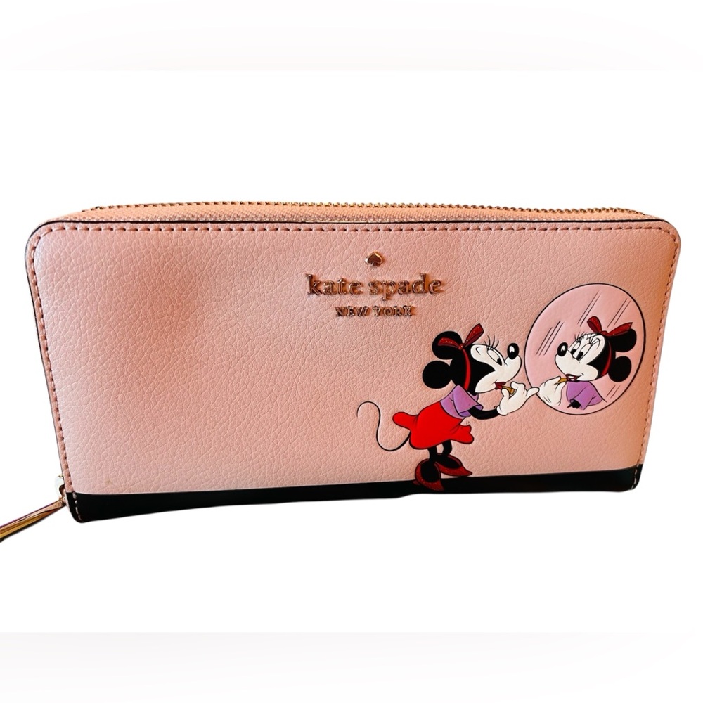 Kate Spade Disney Minnie Mouse Wallet Lacey Continental Zip Around Leather